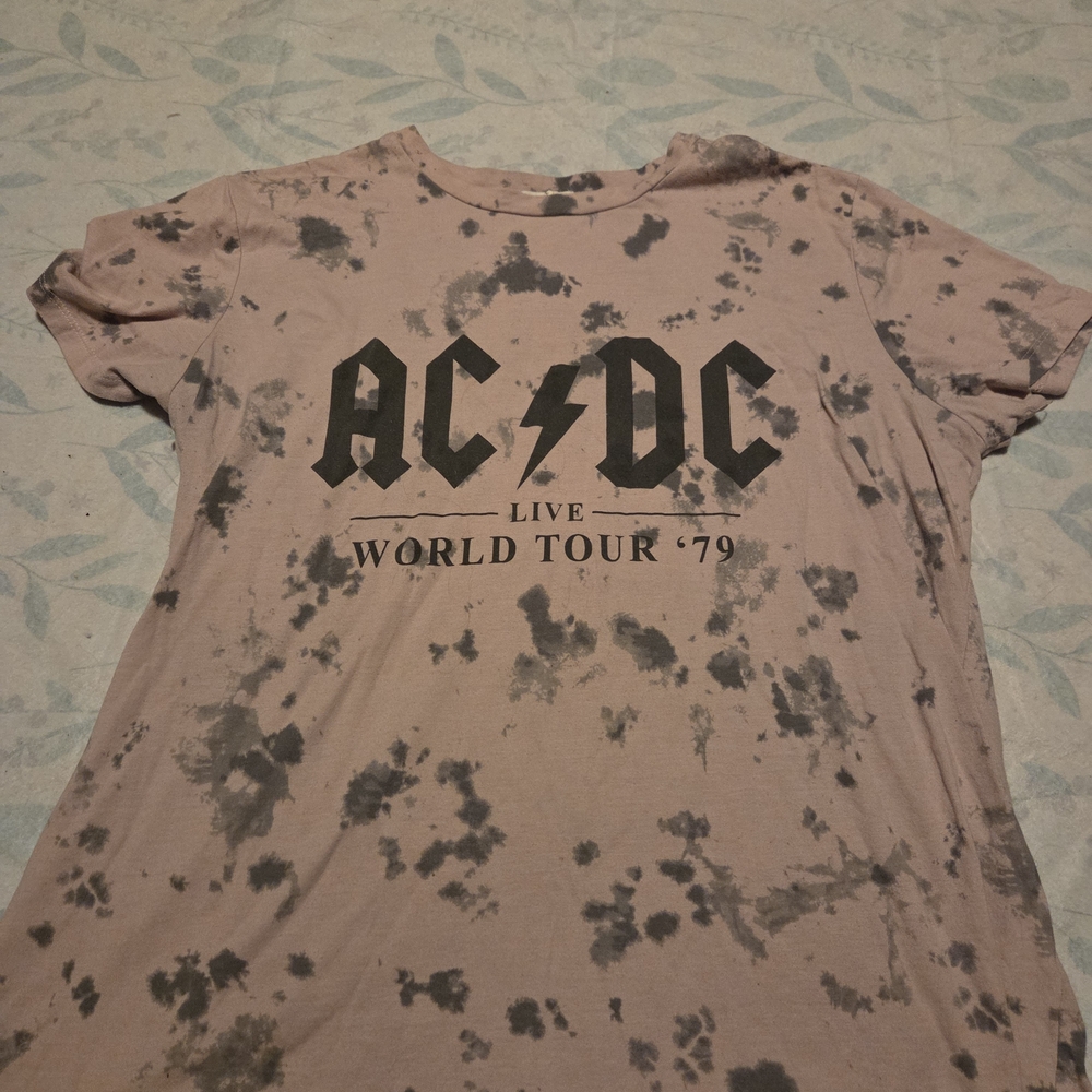 Maurices Pink and Gray Tie-Dye Tee